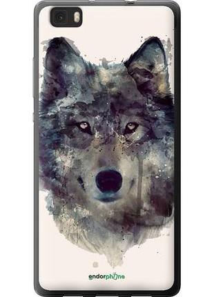 Чехол на huawei ascend p8 lite волк-арт "4163u-126-10746"