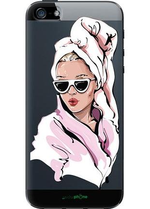 Чехол на iphone 5s девушка в очках 2 "4714u-21-10746"