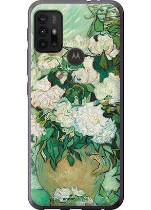 Чехол на motorola moto g10 винсент ван гог. ваза с розами "5543u-2319-10746"