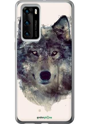 Чехол на huawei p40 волк-арт "4163u-1840-10746"