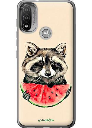 Чехол на motorola e20 енотик с арбузом "4605u-2509-10746"