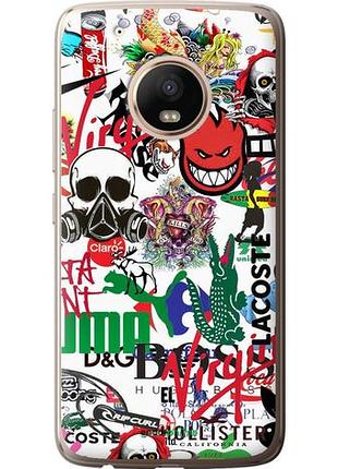 Чехол на motorola moto g5 plus many different logos "4022u-1038-10746"