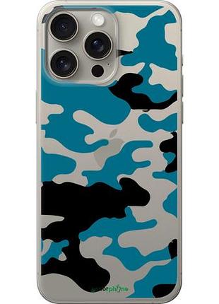 Чехол на iphone 15 pro max камуфляж прозрачный фон "4877u-3098-10746"