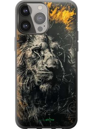 Чехол на iphone 13 pro max лев в золотых красках "6155u-2371-10746"