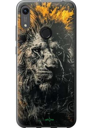 Чехол на huawei honor 8a лев в золотых красках "6155u-1635-10746"