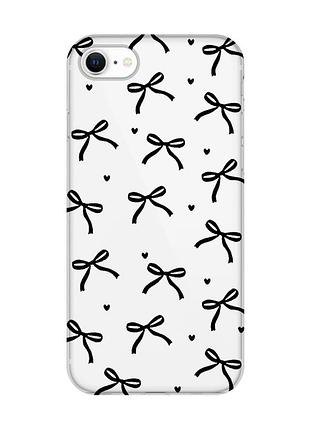 Прозрачный чехол на iphone 7 / 8 бантики (принт 405)