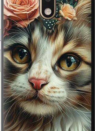 Чехол на motorola moto g4 plus cats and flowers "6069u-953-10746"