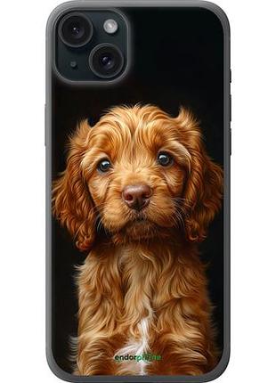 Чехол на iphone 15 plus cocker spaniel на черном фоне "6137u-3097-10746"