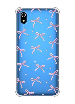 Чохол з потовщеними кутами на xiaomi redmi 7a бантики (принт 404)
