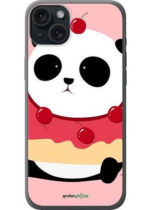 Чехол на iphone 15 plus панда с пончиком "3991u-3097-10746"