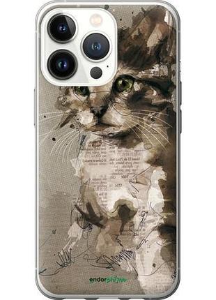 Чехол на iphone 13 pro котёнок из пятен и линий "119u-2372-10746"