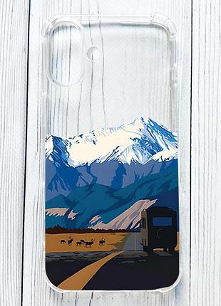 Чохол з потовщеними кутами на iphone 16 plus пейзаж. гори (принт 85)