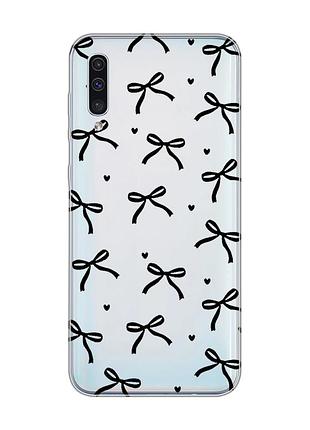 Прозрачный чехол на samsung galaxy a50 (2019) a505/a30s бантики (принт 405)