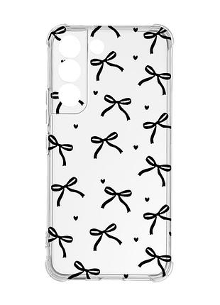 Чехол с утолщёнными углами на samsung galaxy s22 бантики (принт 405)