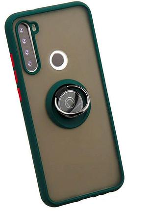 Чохол fiji colorframe для xiaomi redmi note 8t матовий бампер з кільцем підставкою green