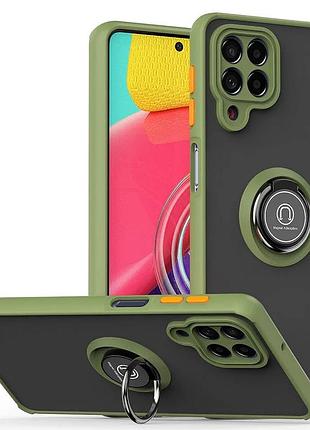 Чохол fiji colorframe для samsung galaxy m53 5g (m536) матовий бампер з кільцем підставкою khaki