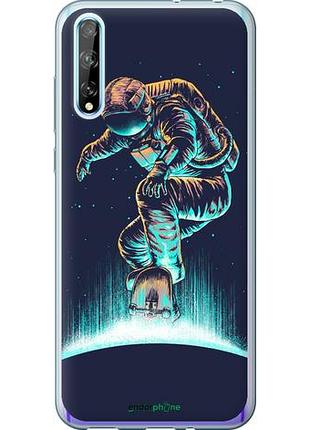 Чехол на huawei p smart s космонавт на скейтборде "4145u-1813-10746"