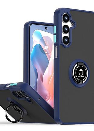 Чехол fiji colorframe для samsung galaxy a16 4g / 5g (a165 / a166) бампер с кольцом подставкой dark blue