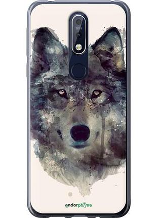 Чехол на nokia 7.1 волк-арт "4163u-1593-10746"