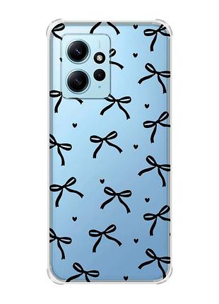 Чохол з потовщеними кутами на xiaomi redmi note 12 4g бантики (принт 405)