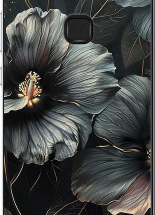 Чехол на huawei p10 lite черные цветы "6031u-896-10746"