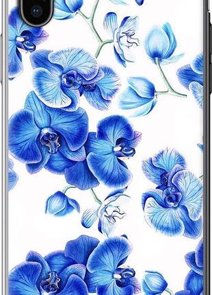 Чехол на iphone x голубые орхидеи "4406u-1050-10746"