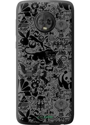 Чехол на motorola moto g6 чёрно-серый стикер бомбинг "2432u-982-10746"