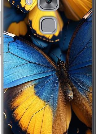 Чехол на huawei nova plus желто-голубые бабочки "6046u-961-10746"