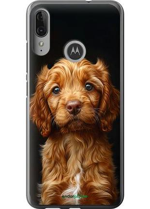 Чехол на motorola moto e6 plus cocker spaniel на черном фоне "6137u-1780-10746"