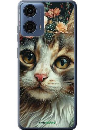 Чехол на motorola moto g24 power cats and flowers "6069u-3665-10746"