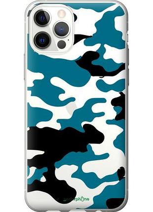 Чохол на iphone 12 pro камуфляж прозорий фон "4877u-2052-10746"
