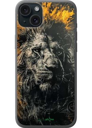 Чохол на iphone 15 plus лев у золотих барвах "6155u-3097-10746"