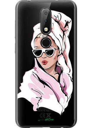 Чехол на nokia 6.1 plus девушка в очках 2 "4714u-1539-10746"