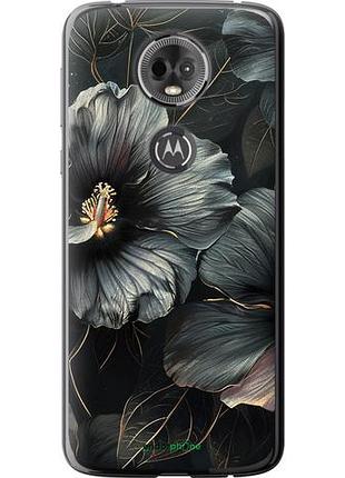 Чохол на motorola moto e5 plus чорні квіти "6031u-1412-10746"