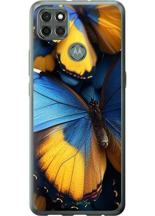 Чехол на motorola g9 power желто-голубые бабочки "6046u-2229-10746"