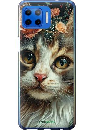 Чехол на motorola moto g plus cats and flowers "6069u-2202-10746"