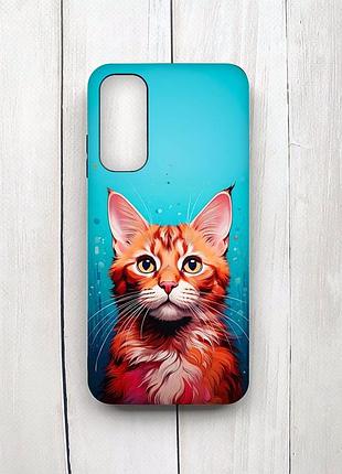 Матовий чохол з чорними боками на samsung galaxy a05s (a057) кішка (принт 408)