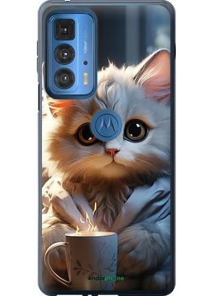 Чехол на motorola edge 20 pro white cat "5646u-2662-10746"