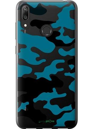 Чехол на huawei y7 2019 камуфляж прозрачный фон "4877u-1638-10746"