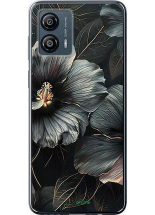 Чохол на motorola moto g53 чорні квіти "6031u-3047-10746"