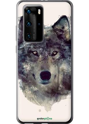 Чехол на huawei p40 pro волк-арт "4163u-1839-10746"