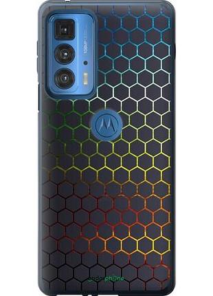 Чехол на motorola edge 20 pro переливающиеся соты "498u-2662-10746"