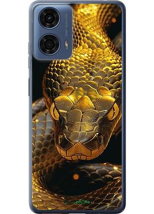 Чехол на motorola moto g24 power golden snake "6072u-3665-10746"