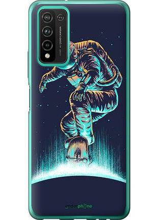 Чехол на huawei honor 10x lite космонавт на скейтборде "4145u-2198-10746"