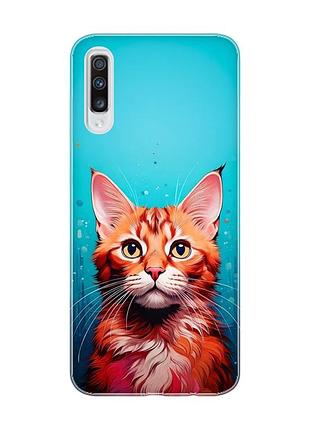 Чехол на samsung galaxy a70 (2019)/a705 кошка (принт 408)