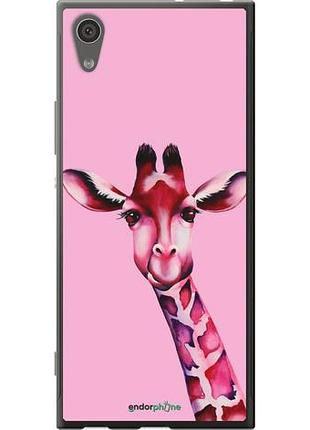 Чехол на sony xperia xa1 g3112 розовая жирафа "4441u-964-10746"