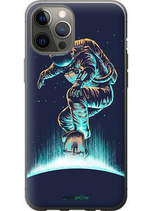 Чехол на iphone 12 pro max космонавт на скейтборде "4145u-2054-10746"