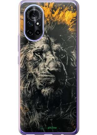 Чехол на huawei nova 8 лев в золотых красках "6155u-2245-10746"