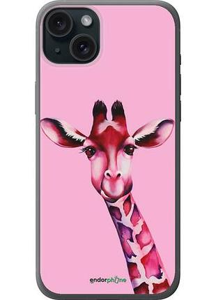 Чехол на iphone 15 plus розовая жирафа "4441u-3097-10746"