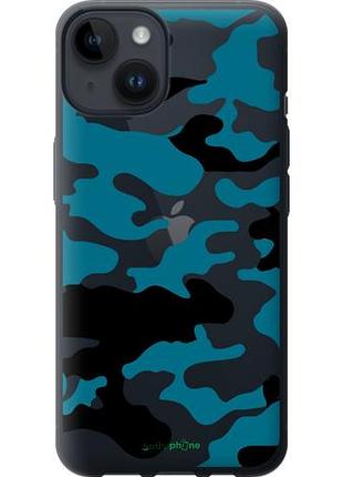 Чехол на iphone 14 камуфляж прозрачный фон "4877u-2648-10746"